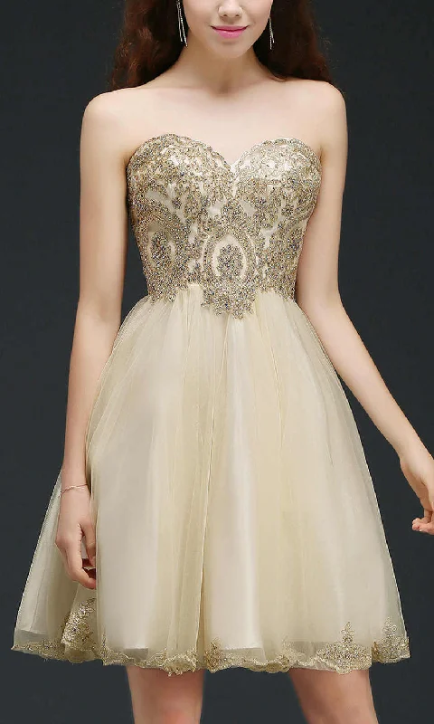 Embroidery Applique Rhinestone Short Golden Prom Dresses Lace Up Back P535 Bodycon Club Sequined Embroidery Applique Rhinestone Short Golden Prom Dresses Lace Up Back P535 Bodycon Club Sequined