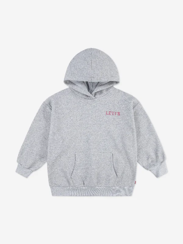 Girls Collegiate Hoodie in Grey Hoodie with Pocket Utility Practical