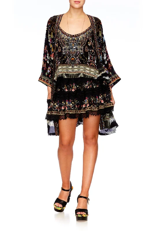 SHORT FRILL HEM SKIRT DANCING IN THE DARK spandex blend skirt