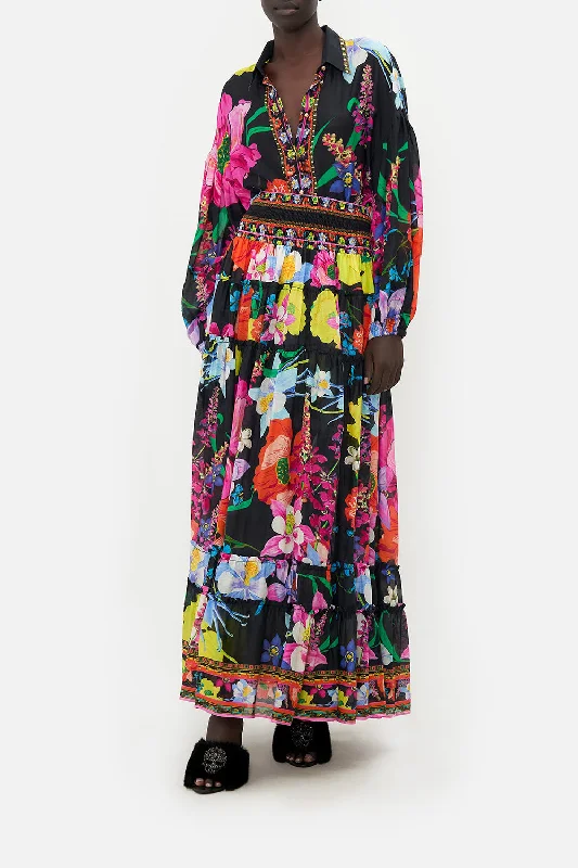 4 TIERED GATHERED SKIRT AWAY WITH THE FAIRIES wool skirt breathable