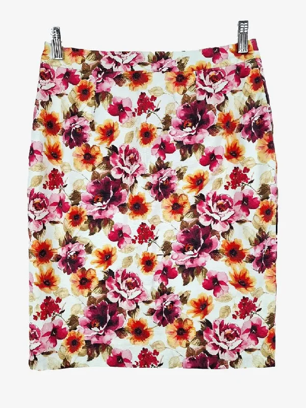 Alannah Hill Pretty Floral Fitted Mini Skirt Size 10 velvet skirt rich