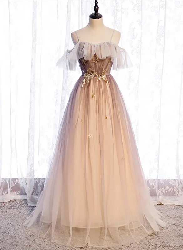 Gradient Tulle with Straps Sweetheart Party Dress, A-line Tulle Evening Dresses Prom Dress Tunics Cozy soft Gradient Tulle with Straps Sweetheart Party Dress, A-line Tulle Evening Dresses Prom Dress Tunics Cozy soft