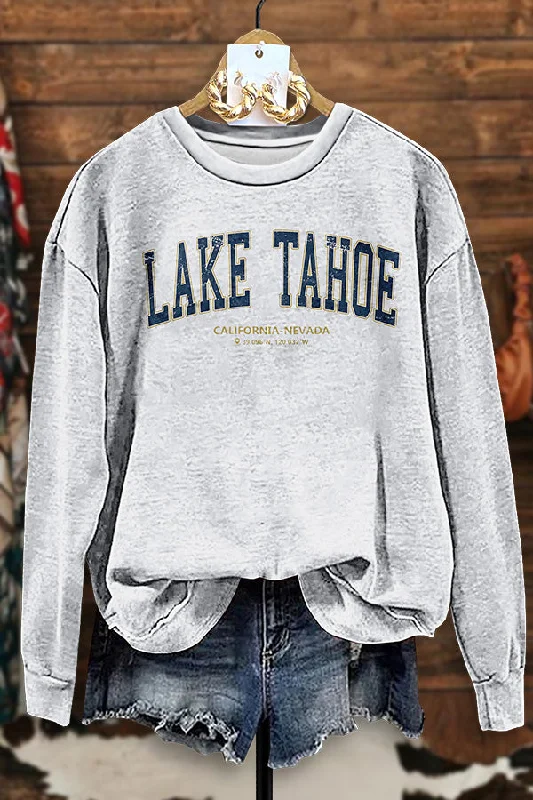 Casual Lake Tahoe Sweatshirt Hoodie with Color Block Contrast Stylish