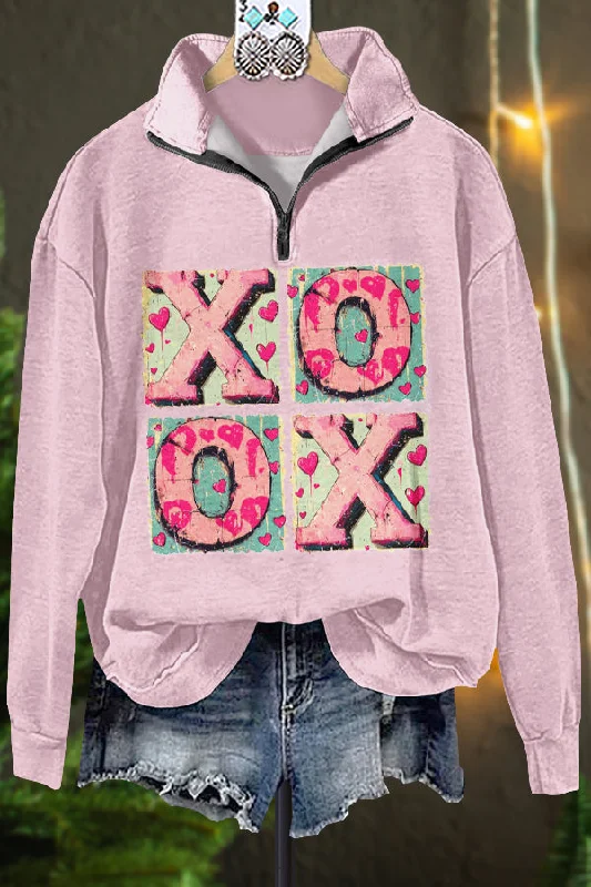 Classic Valentine's Day Graphic Print Sweatshirt Hoodie with Logo Branding Identity