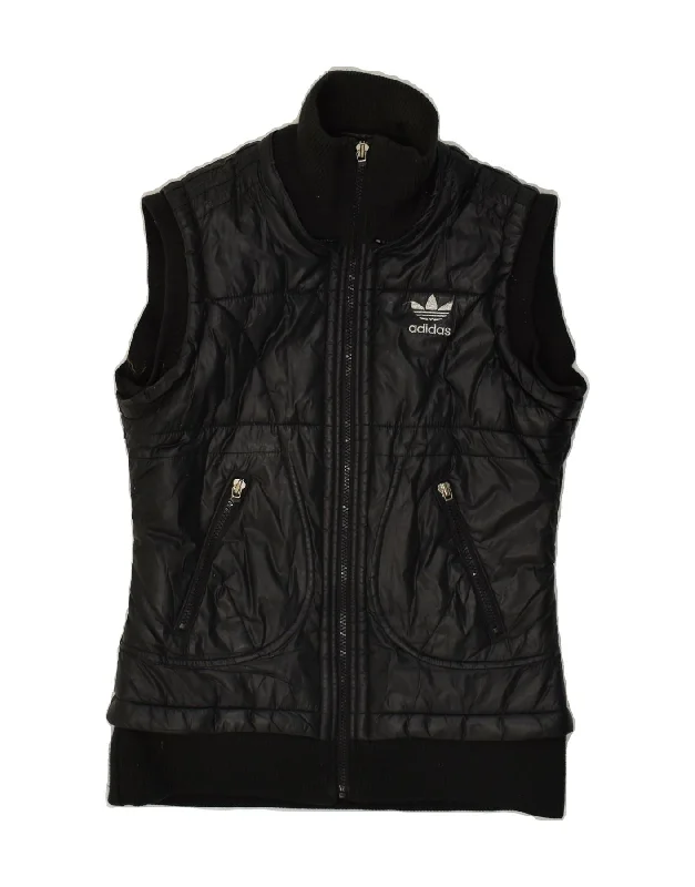 ADIDAS Womens Padded Gilet IT 42 Small Black Polyester