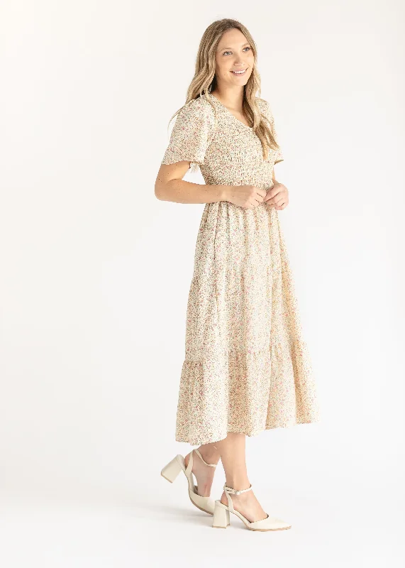 Ditsy Floral Smocked Midi Dress - FINAL SALE