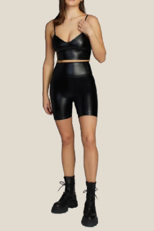 Cest Moi Leather Biker Short