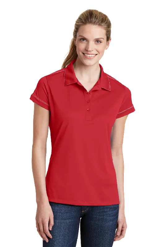 Sport-Tek Womens Sport-Wick Moisture Wicking Short Sleeve Polo Shirt - True Red - Closeout