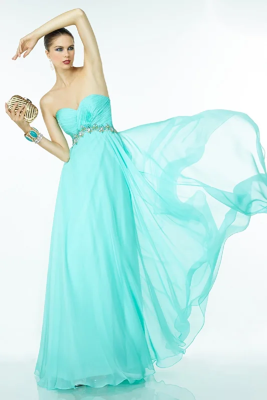 Alyce Paris - 35811SC Jewel Festooned Strapless Chiffon Dress