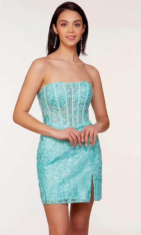 Alyce Paris 4616 - Strapless Corset Homecoming Dress