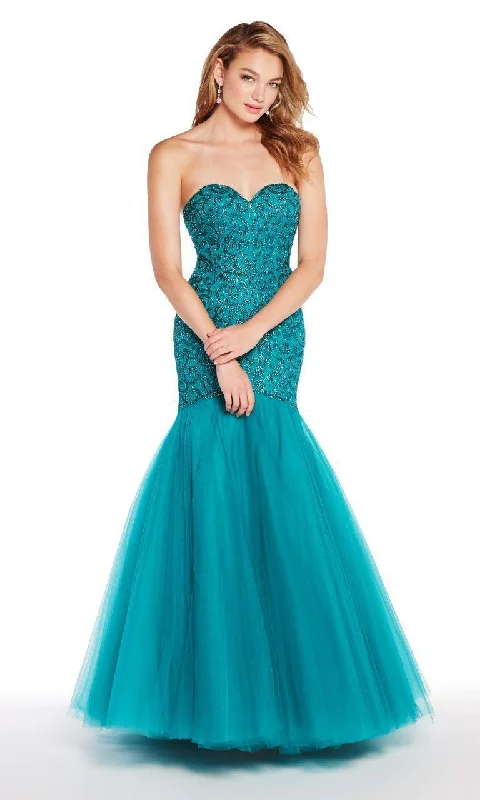 Alyce Paris - Adorned Strapless Corset Bodice Train Gown 60229SC
