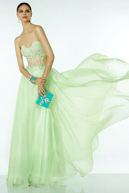 Alyce Paris - B'Dazzle - Strapless Sheer Corset Flowy Gown 35787SC