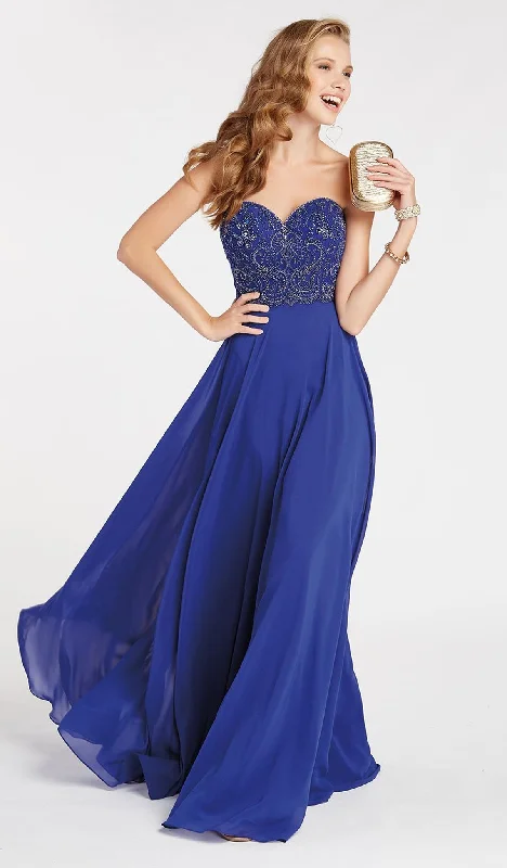 Alyce Paris -Beaded Ornate Fitted Boice Flowy A-line Dress 60352SC