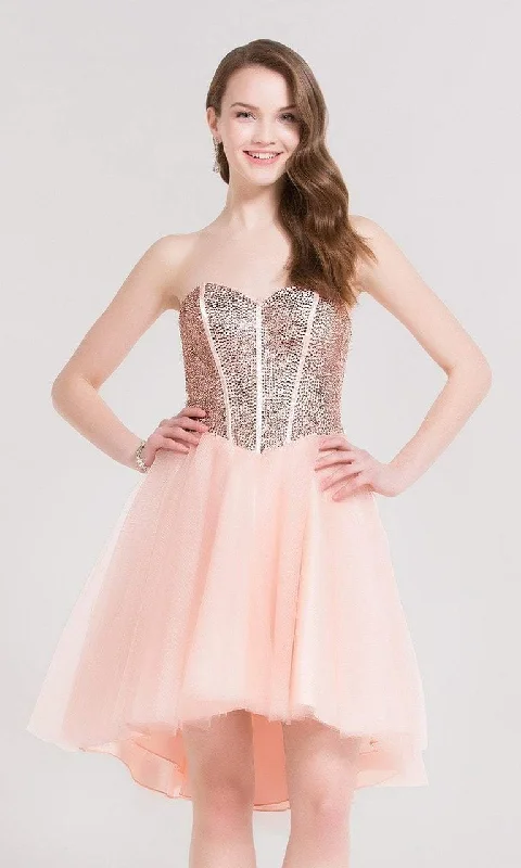 Alyce Paris 2641 - Embellished Corset Bodice Hi-Low Cocktail Dress