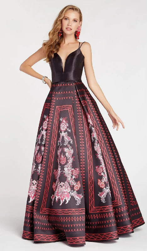 Alyce Paris - 60412SC Strappy Back Printed Ballgown