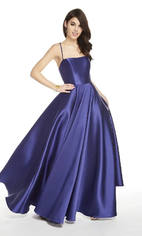 Alyce Paris - Straight-Across Long A-Line Dress 60592SC