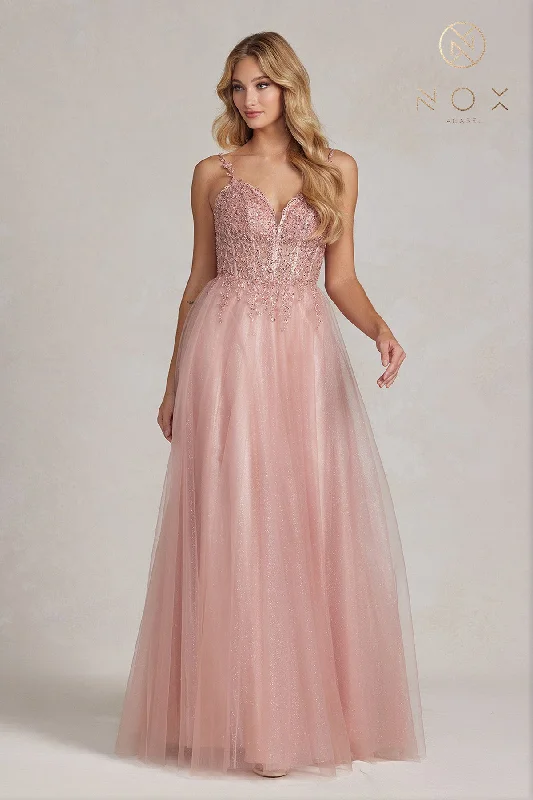 Beaded Sweetheart A-Line Dress By Nox Anabel -F1086