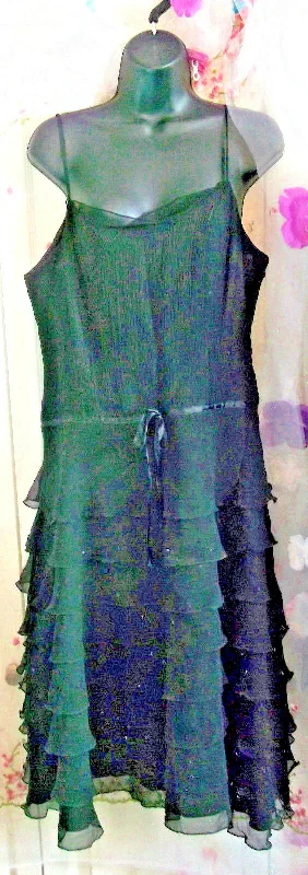 BLACK Laura Ashley vintage  dress occasion pin up rockabilly cocktail goth punk