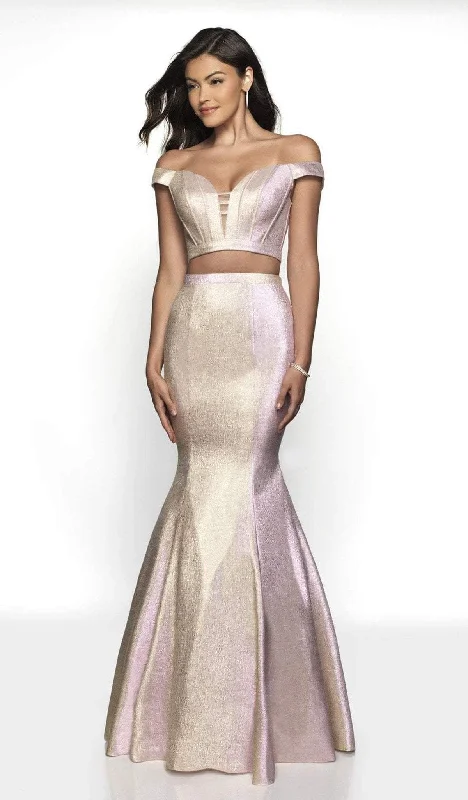 Blush by Alexia Designs - 11714SC Two-Piece Corset Metallic Dress