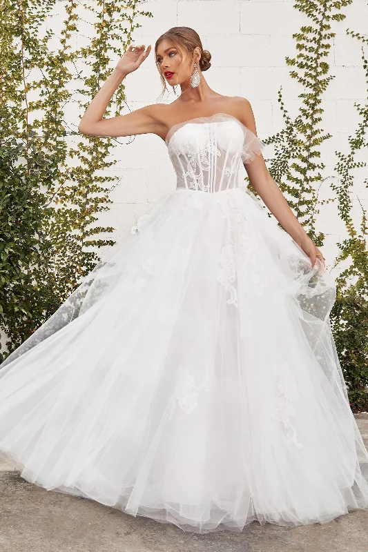 CINDERELLA DIVINE A1050W Strapless Illusion Corset Bridal Gown