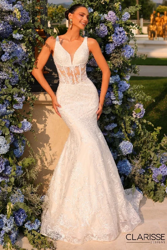 Clarisse -810885 Deep V-Neck Embroidered Mermaid Prom Gown