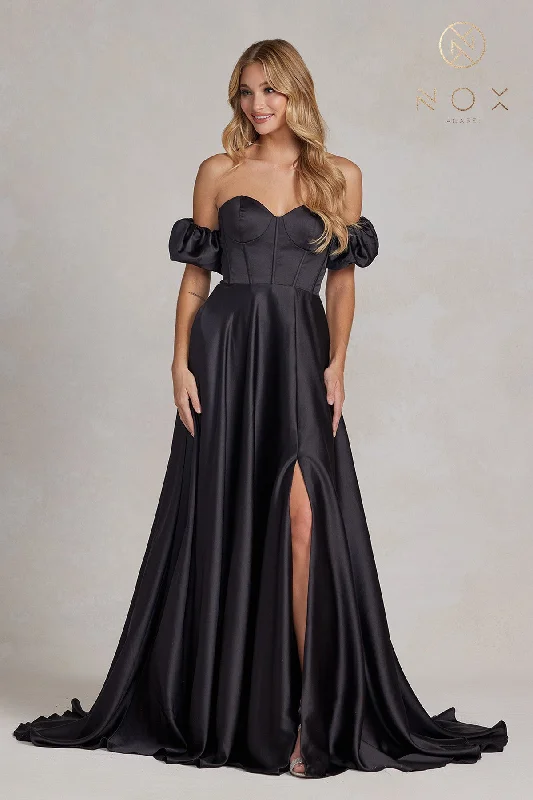 Corset Bodice Satin Dress By Nox Anabel -K1122