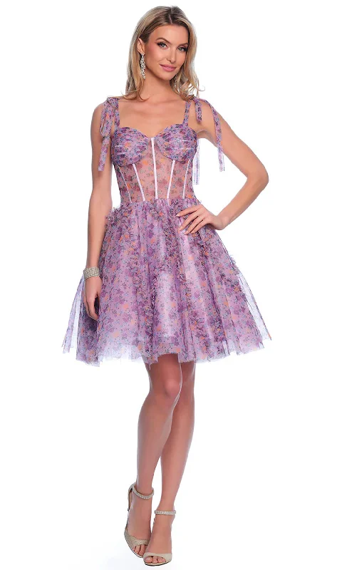 Dave & Johnny 11752 - Sweetheart Printed Bodice Cocktail Dress