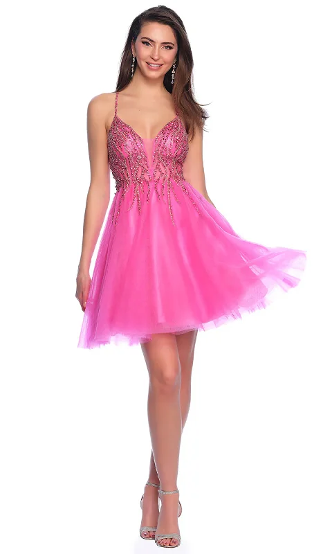 Dave & Johnny 11764 - Crisscross Back Embellished Cocktail Dress