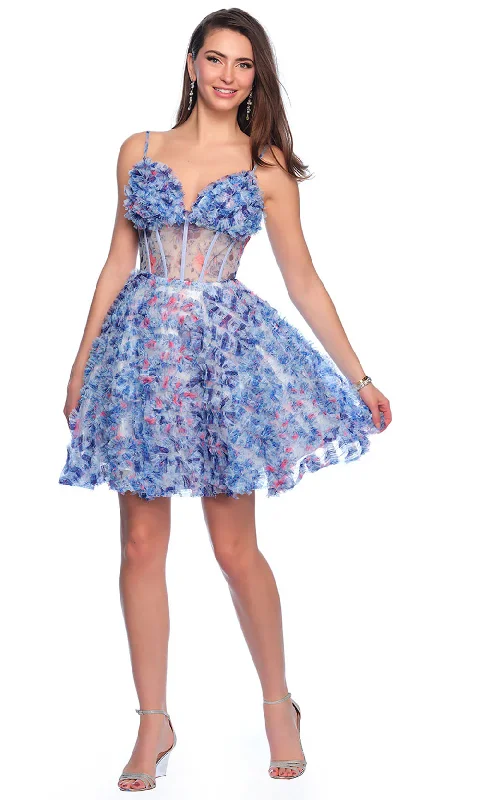 Dave & Johnny 11768 - Sweetheart Printed Cocktail Dress