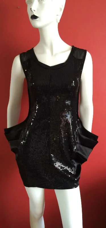 funky punky Heaven Black Sequined Dress Size S/M (Unusual/Quirky)
