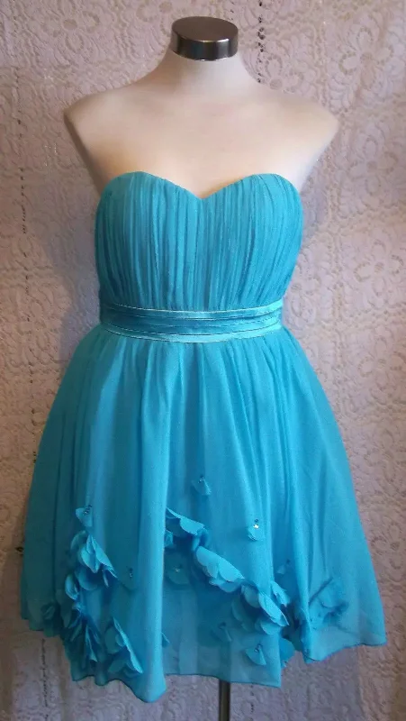 Gorgeous TURQUOISE COCKTAIL DRESS Dress size14 flouncynet undrskirtsknee length