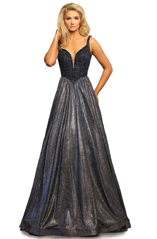 Johnathan Kayne - Beaded Corset Glitter Knit Gown 2069SC