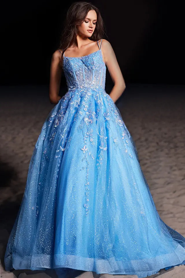 Jovani -37421 Embroidered Corset Prom Ball Gown