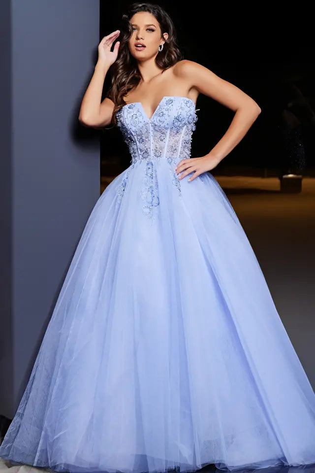 Jovani -37460 Embellished Bodice Corset Strapless Ball Gown