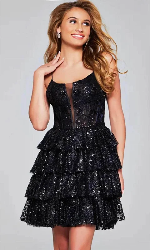 Jovani 40386 - Tiered Sequin Cocktail Dress