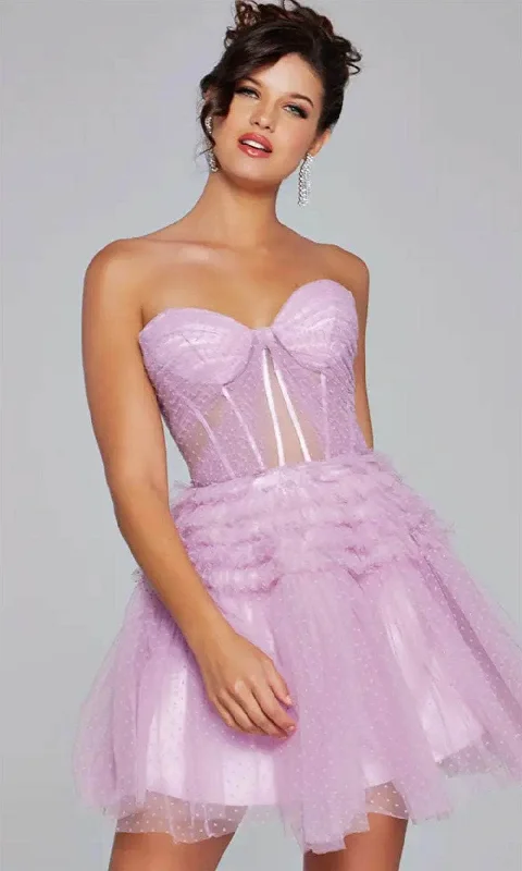 Jovani 40467 - Ruched Sheer Corset Cocktail Dress