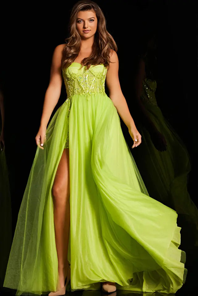 Jovani -JVN38656 Strapless Sweetheart Neck Dress