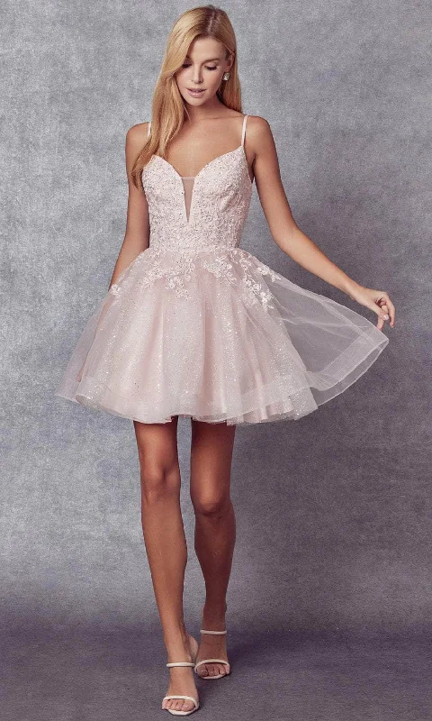 Juliet Dresses 859 - Glitter A-Line Cocktail Dress