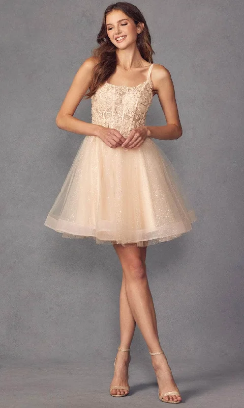 Juliet Dresses 883 - Illusion Embroidered Cocktail Dress