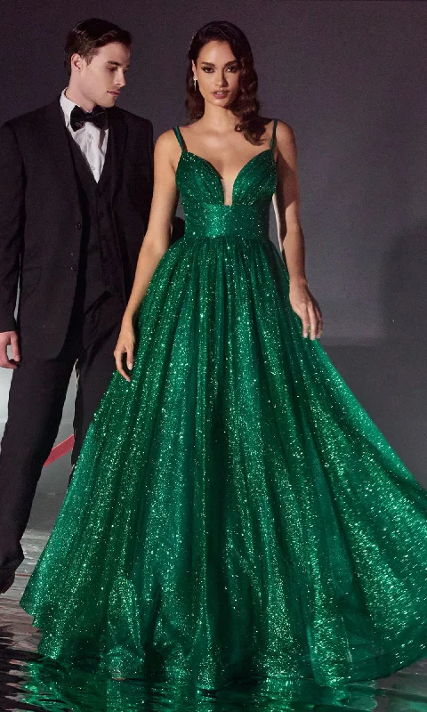 Corset-Back Long Glitter Prom Ball Gown CD996