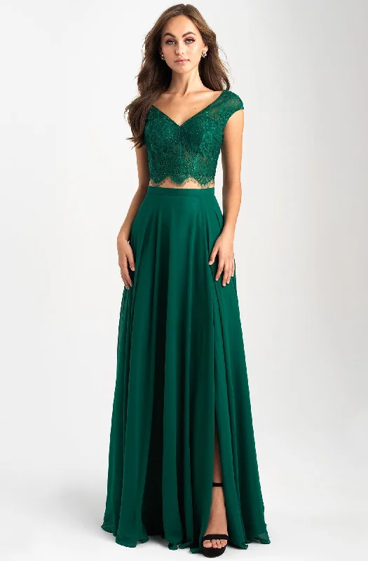 Madison James - 20-377SC Two-Piece Lace Bodice High Slit Dress