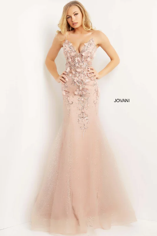 Plunging Neck Mermaid Prom Dress By Jovani -05839