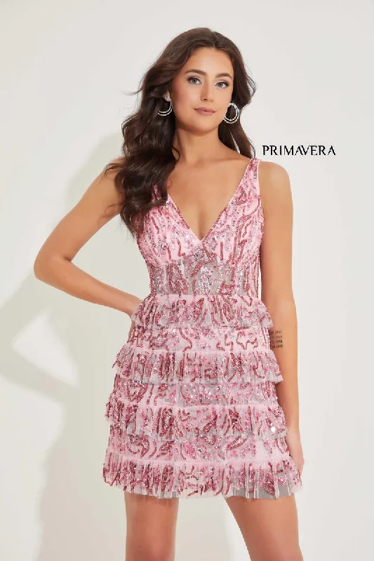Primavera Sequin Ruffle Homecoming Dress 4203