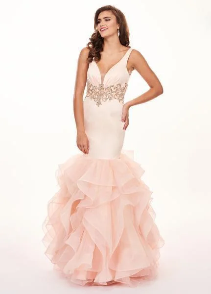 Rachel Allan 6494 - Embellished Illusion Plunging Mermaid Gown
