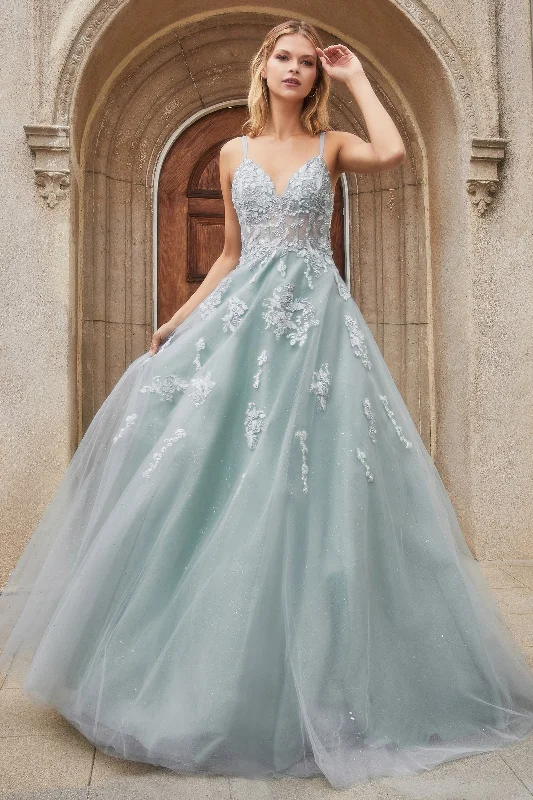 Seraphina's Enchanting V-Neck Ball Gown: A Regal Statement for Formal Events
